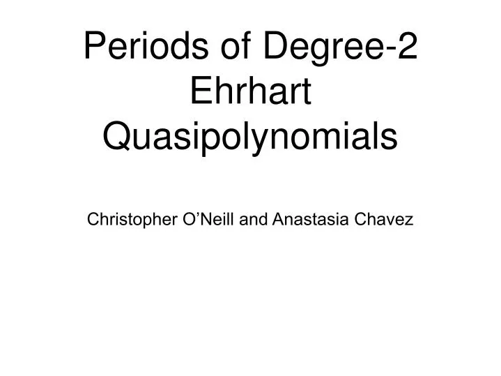 periods of degree 2 ehrhart quasipolynomials