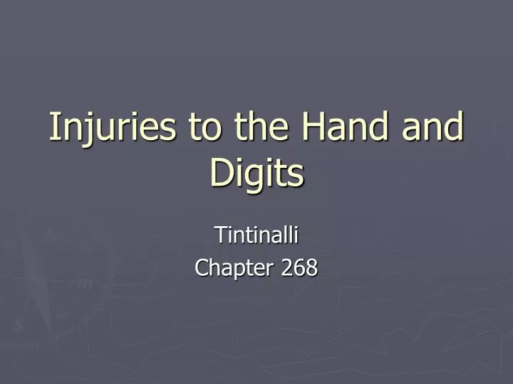 injuries to the hand and digits