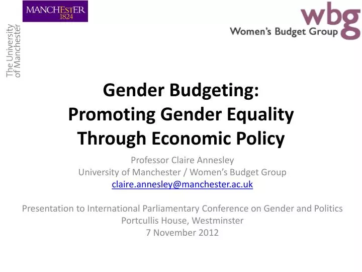 gender budgeting promoting gender e quality through economic policy