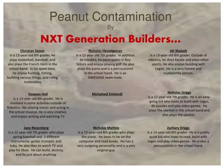 peanut contamination by
