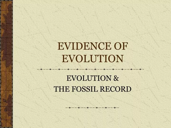 evidence of evolution