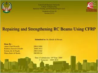 Repairing and Strengthening RC Beams Using CFRP