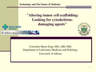 &quot;Altering tumor cell scaffolding: Looking for cytoskeleton-damaging agents&quot;