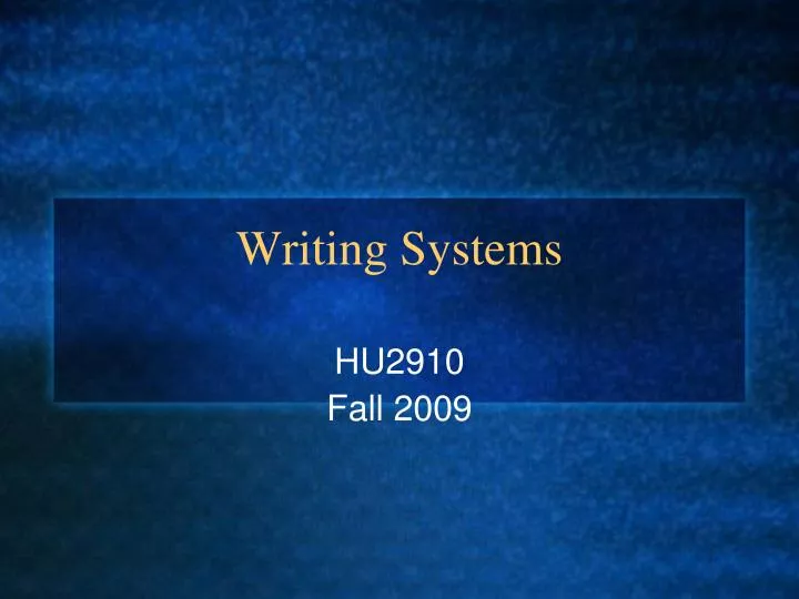 writing systems
