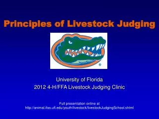 Principles of Livestock Judging