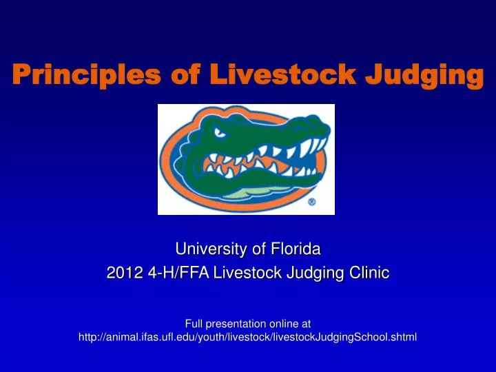 principles of livestock judging