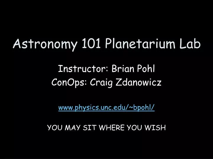 astronomy 101 planetarium lab