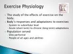 Exercise Physiology - slide 1