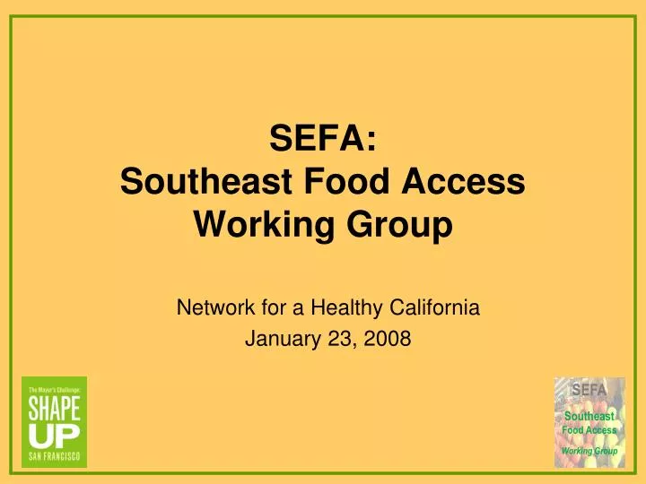 sefa southeast food access working group