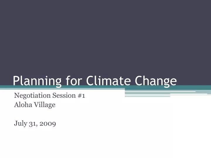 planning for climate change