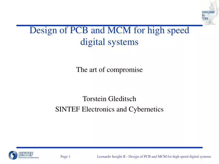 design of pcb and mcm for high speed digital systems