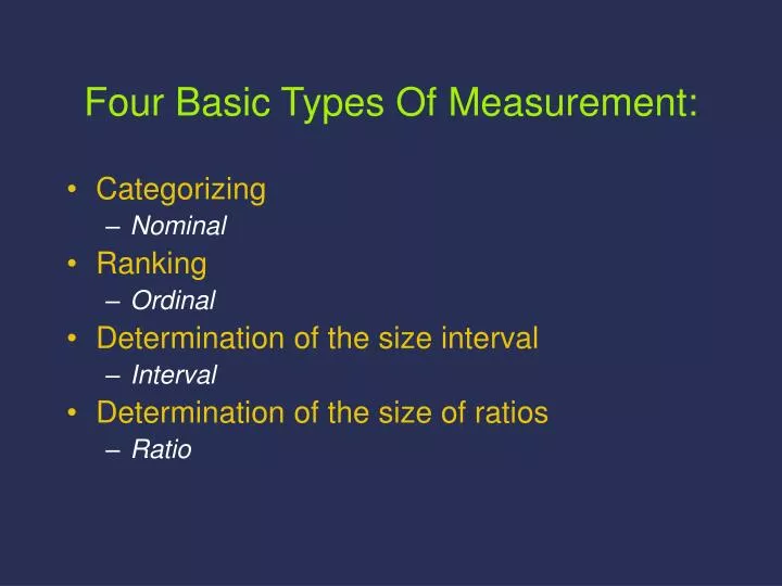 four basic types of measurement