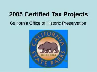 2005 Certified Tax Projects