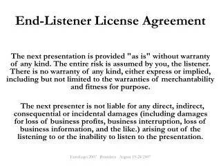 End-Listener License Agreement
