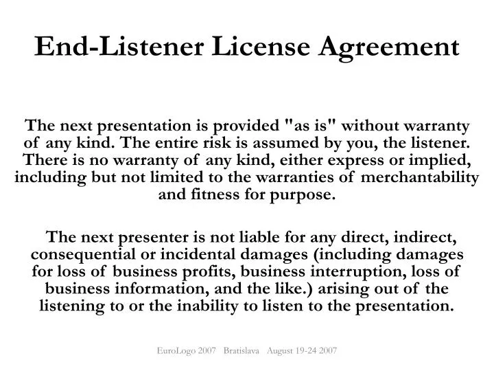 end listener license agreement