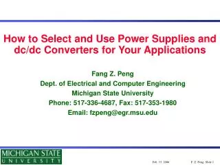 How to Select and Use Power Supplies and dc/dc Converters for Your Applications