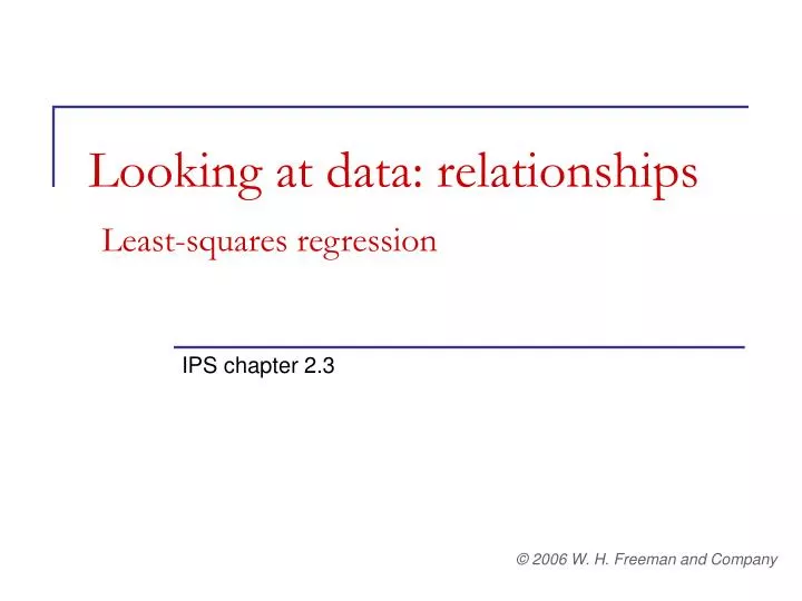 looking at data relationships least squares regression