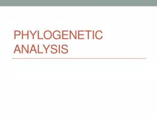 Ph ylogenetic analysis