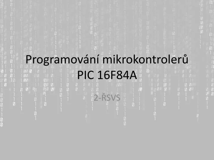 programov n mikrokontroler pic 16f84a