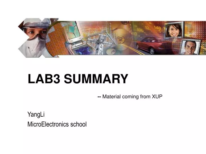 lab3 summary material coming from xup