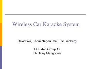 Wireless Car Karaoke System