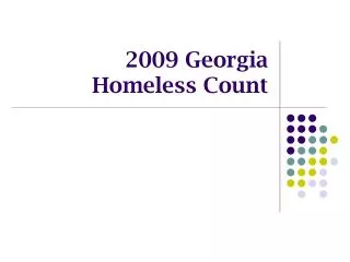2009 Georgia Homeless Count