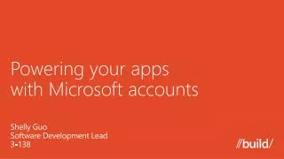 Powering your apps with Microsoft accounts