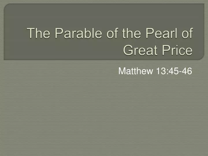 the parable of the pearl of great price
