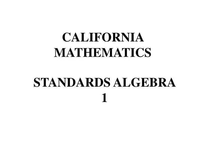 california mathematics