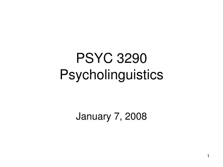 psyc 3290 psycholinguistics