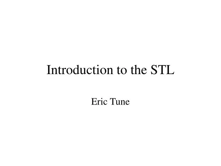 introduction to the stl