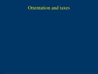 Orientation and taxes