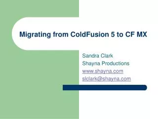 Migrating from ColdFusion 5 to CF MX