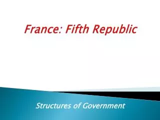 France: Fifth Republic
