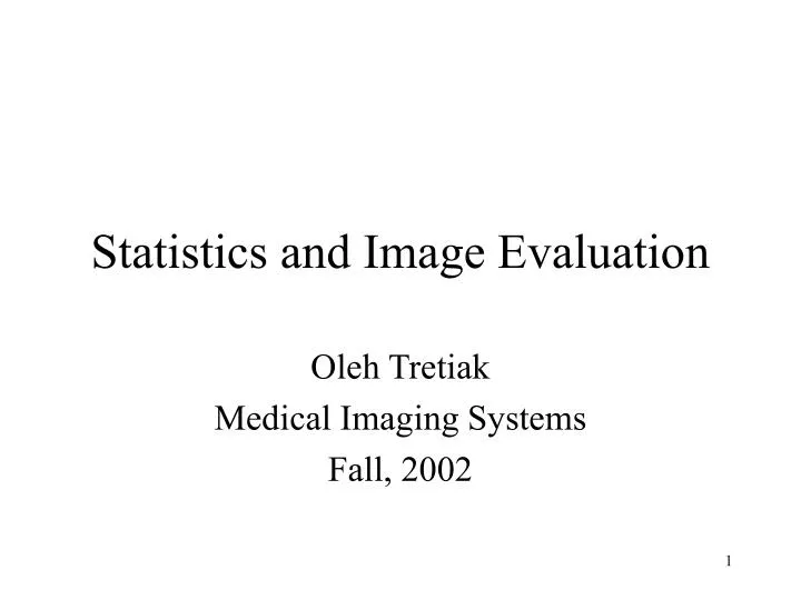 statistics and image evaluation