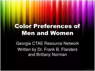 Color Preferences of Men and Women