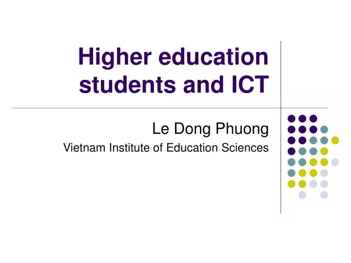 higher education students and ict