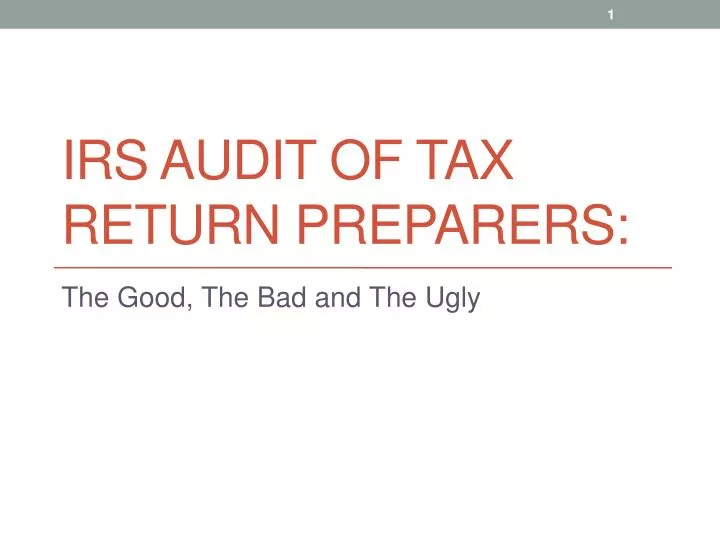 irs audit of tax return preparers