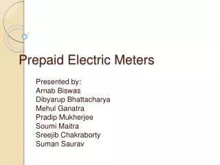 Prepaid Electric Meters