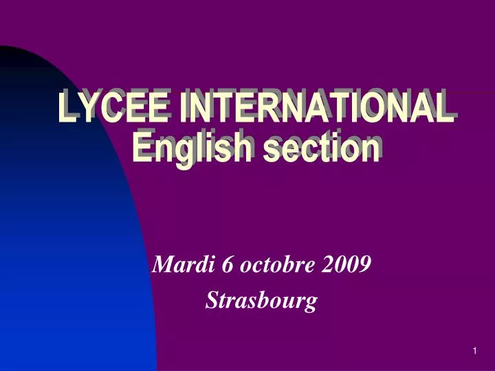 lycee international english section