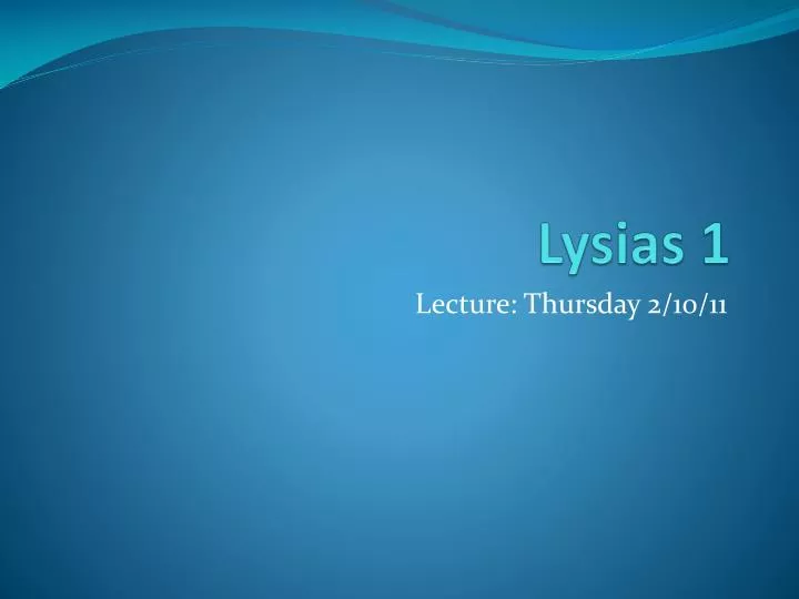 lysias 1