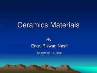 Ceramics Materials