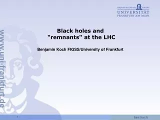 Black holes and &quot;remnants&quot; at the LHC