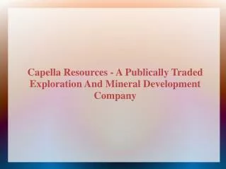 Capella Resources Ltd.