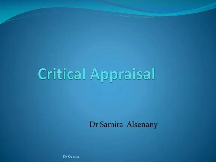 critical appraisal