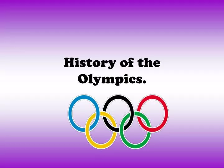 history of the olympics