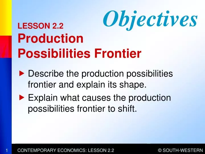 lesson 2 2 production possibilities frontier