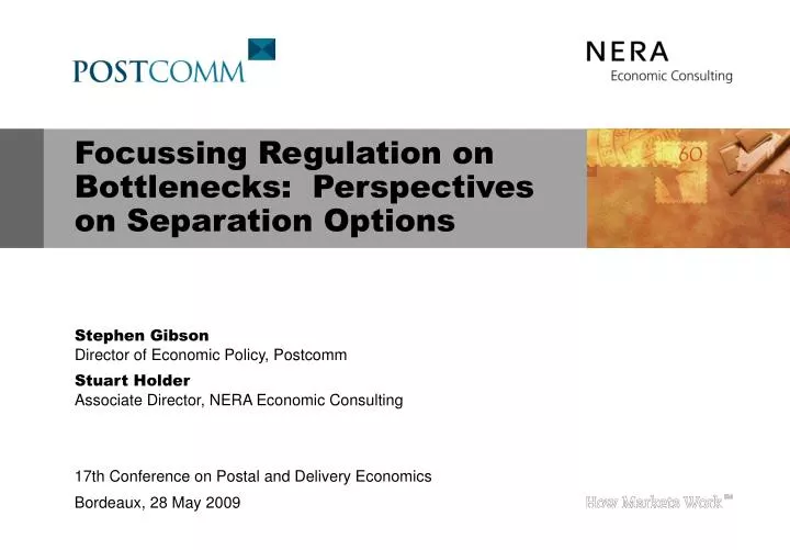 focussing regulation on bottlenecks perspectives on separation options