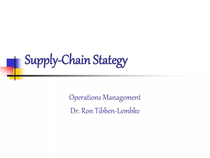 supply chain stategy