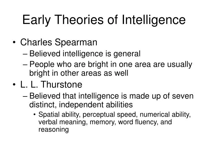 early theories of intelligence